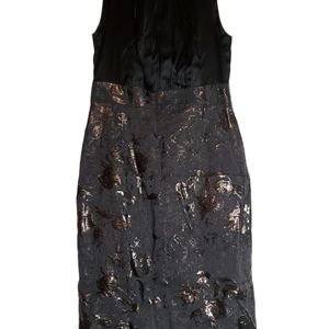 Elie Tahari Black Sheath Dress Shiny Metallic sz 6